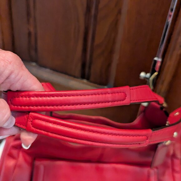 Coach Campbell Leather Hobo Bag Red F24686 - Picture 14 of 14